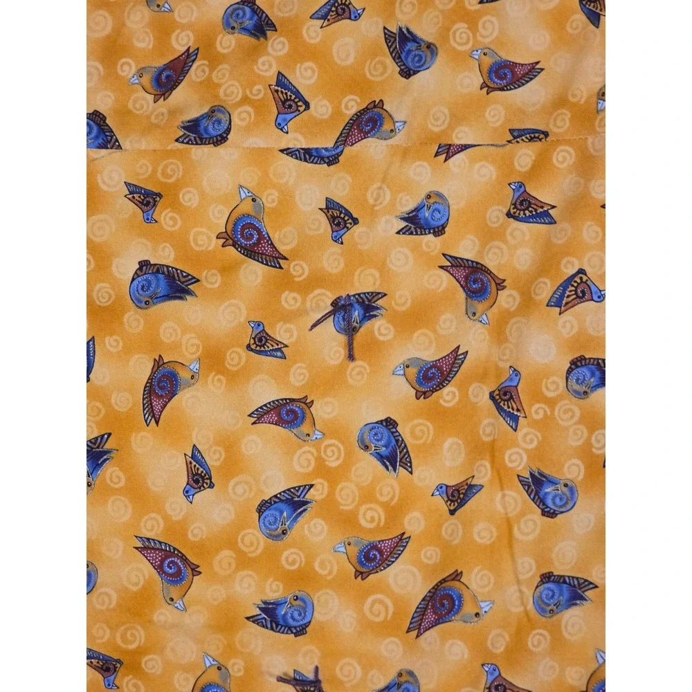 Vintage Hand Tied Lap Quilt Patchwork Throw 45x61 Metric Bird Pattern Reversible